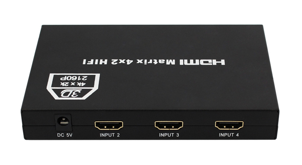 HDMI 4x2 Matrix HDMI Switcher HDMI Four in Two High-definition Video Distributor 4X2 Support 4k * 2k Support 3D Online Watch