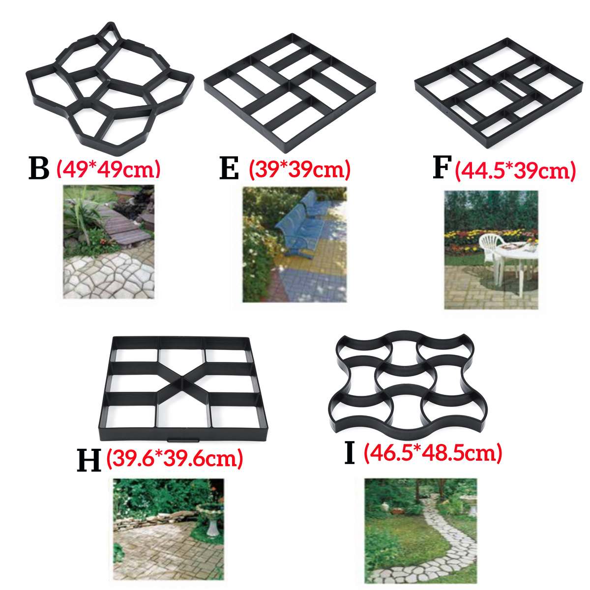 Jardín DIY camino de Metal fabricante de pavimento molde de hormigón escalonado de cemento molde de ladrillo para jardines/prados/balcones/CASAS