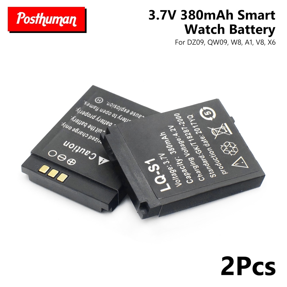 Posthuman Voor DZ09 A1 W8 Smart Watch Batterij Mobiele Telefoon 512431 502431 Oplaadbare Li Polymer Li-Ion Batterij 2Pcs 3.7V 380Mah