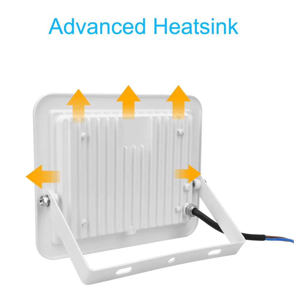 Led projektør vægreflektor led lampe 10w 20w 30w 50w 100w vandtæt udendørs  ac 220v spot til haven firkantet projektør