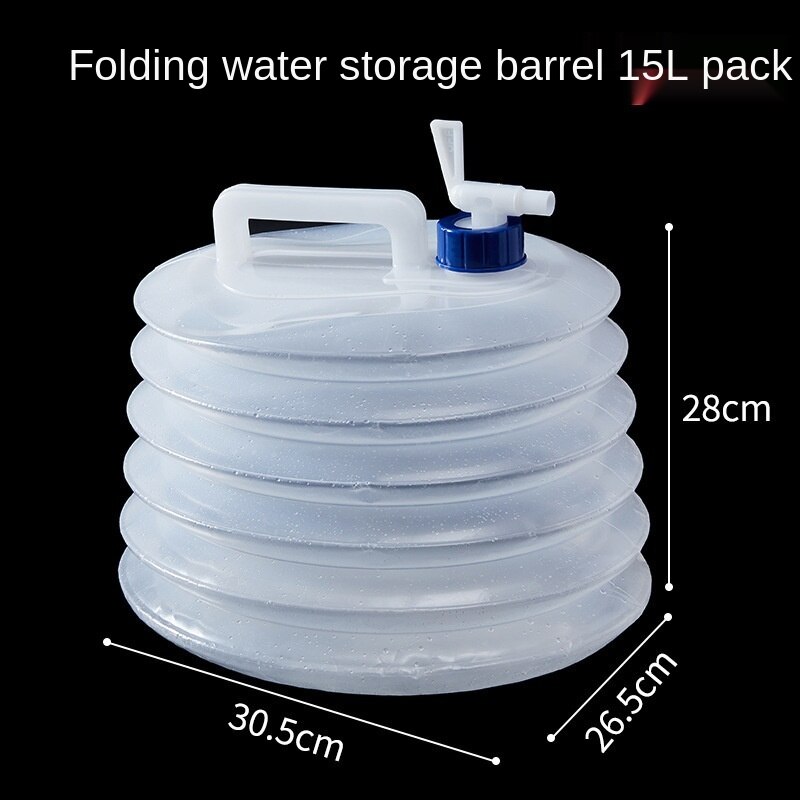 Seau de stockage d'eau portable, grande capacité, pliable, avec robinet, pour pique-nique en plein air, voiture, voyage: 15L