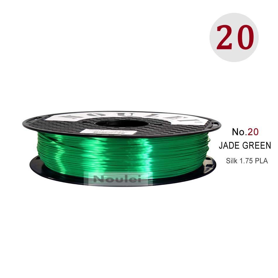 Noulei 3D Print Gloeidraad 1.75 Mm Pla Zijdeachtige Goud 0.5Kg Zijde Als Voelen Rijke Glans Koper Gouden Zilver 500G Printer Materialen: JADE Green