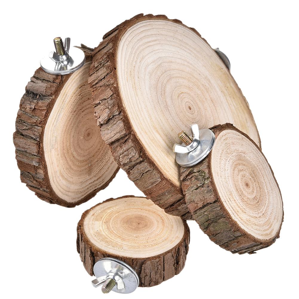 Tabla de troncos de madera Natural para hámster, plataforma de madera para Chinchilla, conejillo de indias, ardilla, Totoro, loro, para saltar, suministros de juguetes para mascotas pequeñas