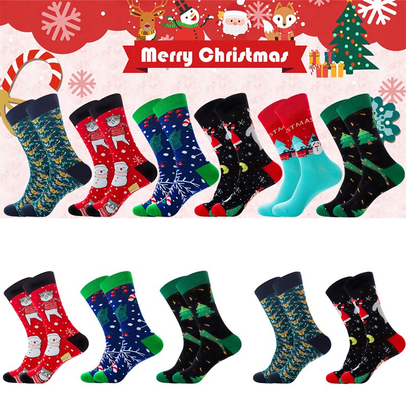 Christmas Socks Happy Socks Men Women Funny Santa Claus Christmas Tree Snow Elk Cotton Harajuku Year