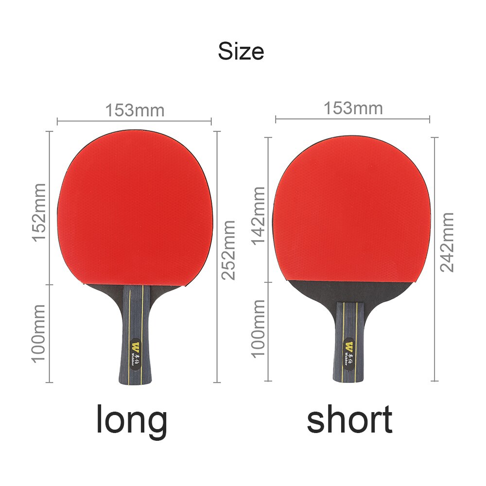 3 Star 2PCS Ping Pong Paddle Racket Long Short Handle Table Tennis Training Fitness Amateur Beginner Practice