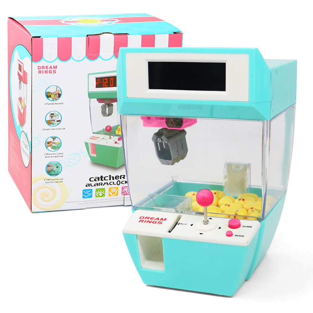 Catcher Alarm Clock Coin Operated Crane Machine Candy Doll Grabber Claw Arcade Machine Automatic Learning Toys Children