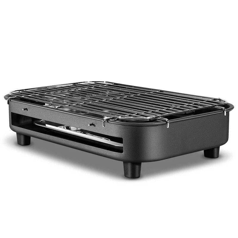 Parrilla eléctrica multifunción de acero inoxidable, parrilla eléctrica sin humo de 220V, 1300W, asador doméstico