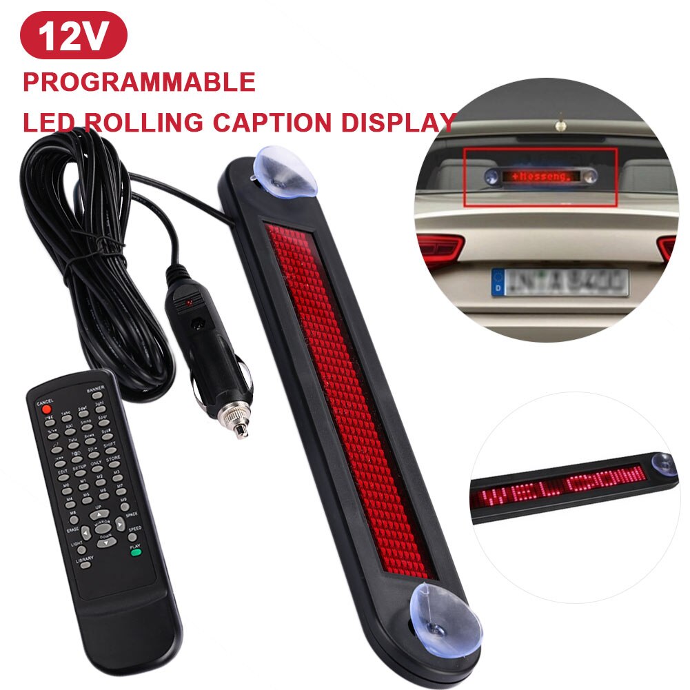 Vehemo Programmable RED LED Message Sign LED Display Subtitle Display Auto Scrolling Board Presentation Car Premium Automobile