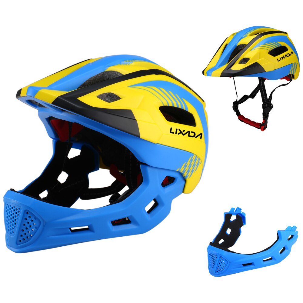Lixada aftagelig hjelm hel ansigt cykel hjelm åndbar ultralet cykel sports sikkerheds hjelm til børn cykel skateboard: Type 4