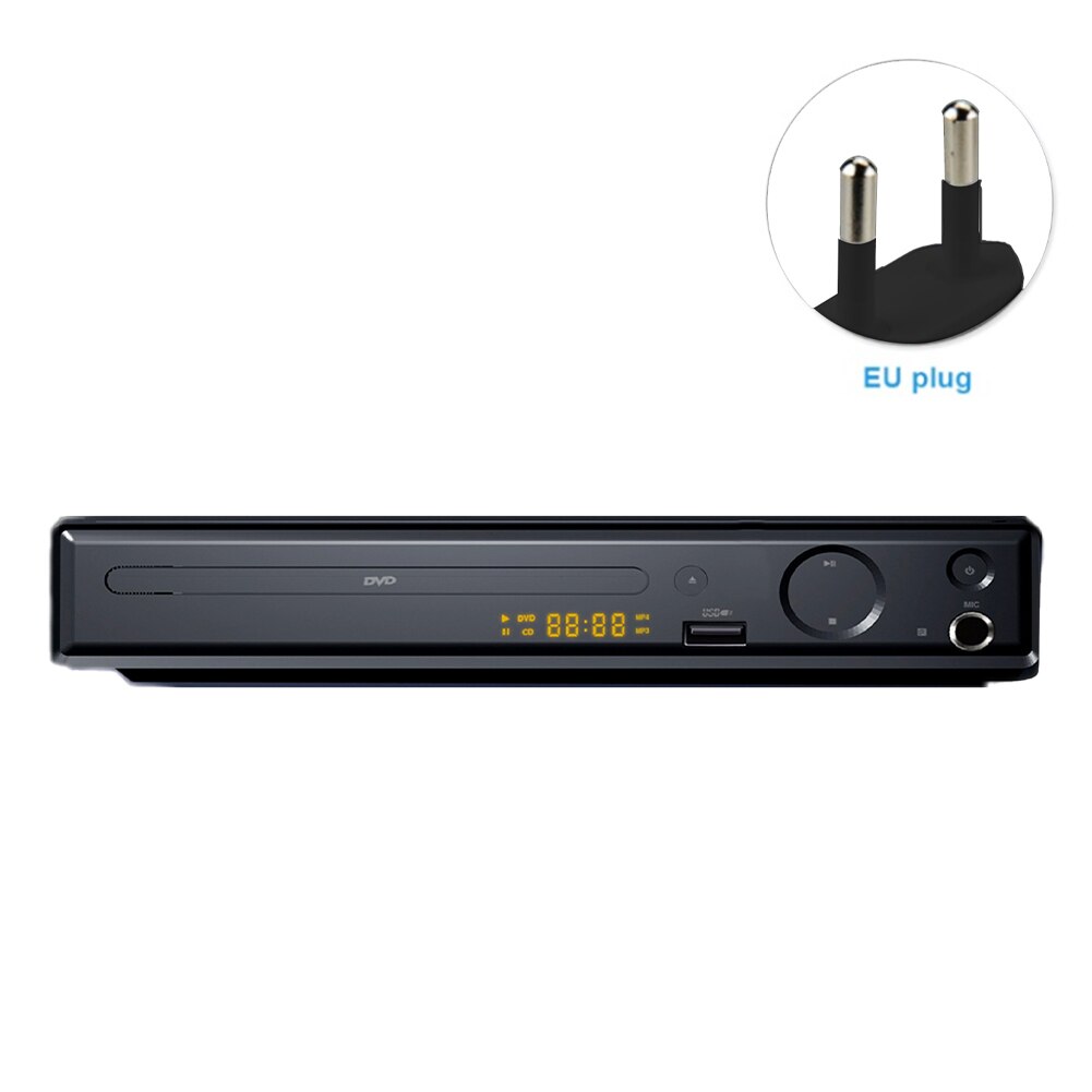 USB Children Mic Port Easy Use CD VCD With Remote Control Portable AV Output Mini Home 4K 1080P SVCD DVD Player