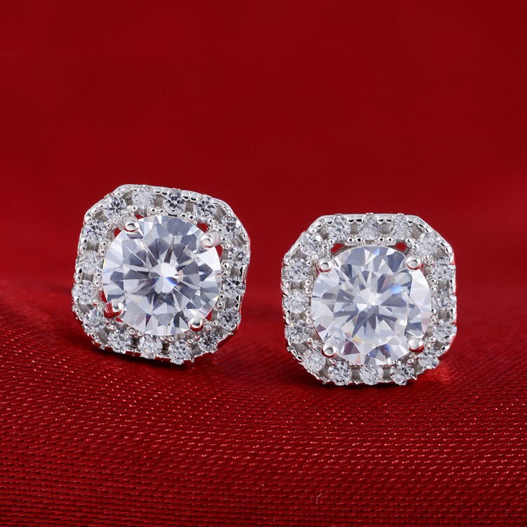 925 Sterling Silver Zircon Stud Earrings Brincos for women Wedding Boucle D'oreille Femme Bijoux christmas bijoux E1104