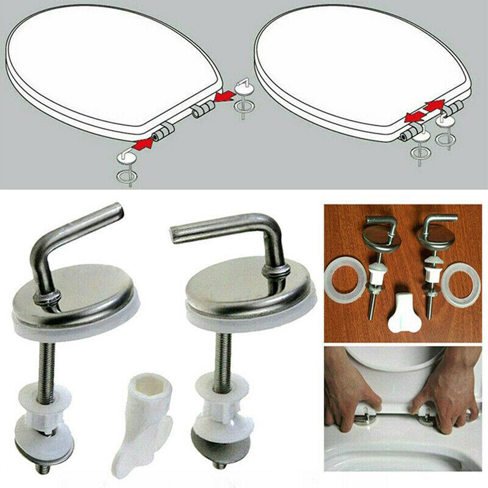2pcs Toilet Seat Hinge Flush Toilet Cover Mounting... – Vicedeal