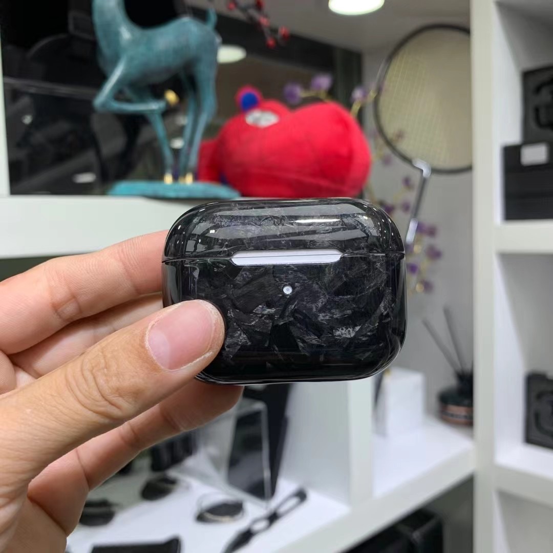 Funda de auriculares de fibra de carbono Real para Apple AirPods Pro 2(2022) auriculares inalámbricos Bluetooth de fibra de carbono para AirPods Pro): 2XS / Caqui