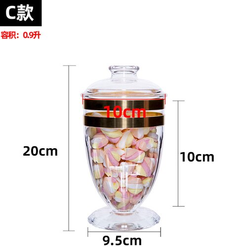 Sealed Mason Jars Food Grade Plastic Acrylic Candy Jar Kitchen Spices Grain Multigrain Dried Fruit Snack Storage Box Kitchen Jar: C
