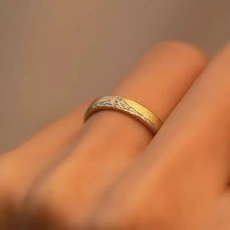 Men Ring 925 Sterling Silver Jewelry Adjustable Trendy Gold Mountain Ring Male Index Finger Accessories