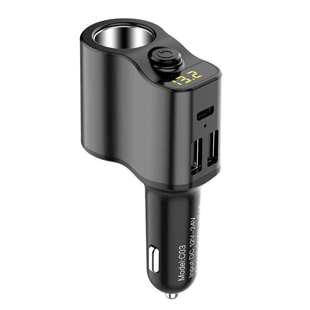 3.1A USB Car Fast Charger for 12V-24V Cars Dual USB Mobile Phone Charger Power Outlet with Digital Display Car Accessories: Default Title