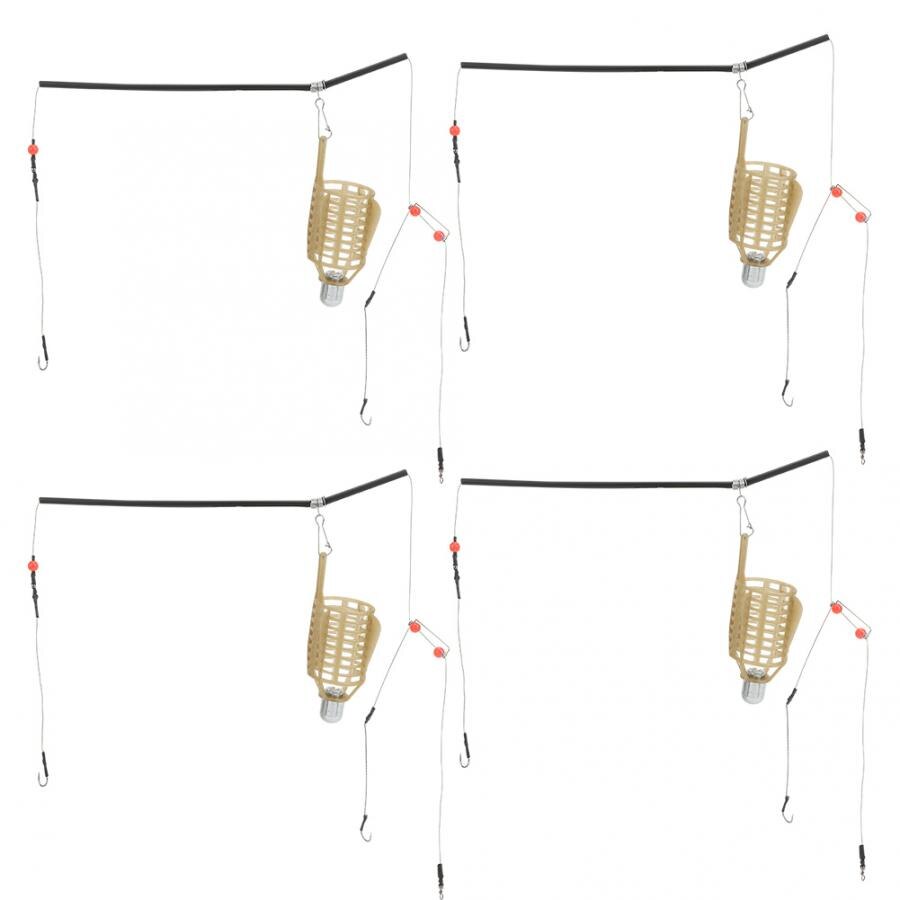 4 Uds. Jaula para cebo de pesca lanzador ligero, alimentador de peces, señuelo, trampa Baket incorporada, peso de pesca, herramientas de pesca 20g 30g 40g 50g