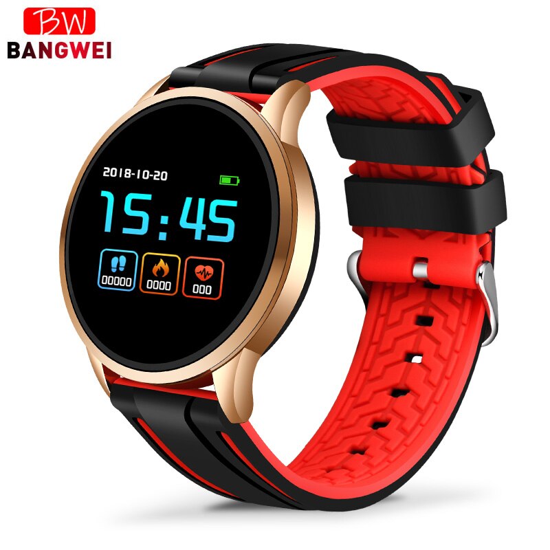LIGE Neue smart wach frauen männer wasserdichte sport smartwatch Herz rate monitor blutdruck funktion Schrittzähler Fitness tracker: Rose gold red