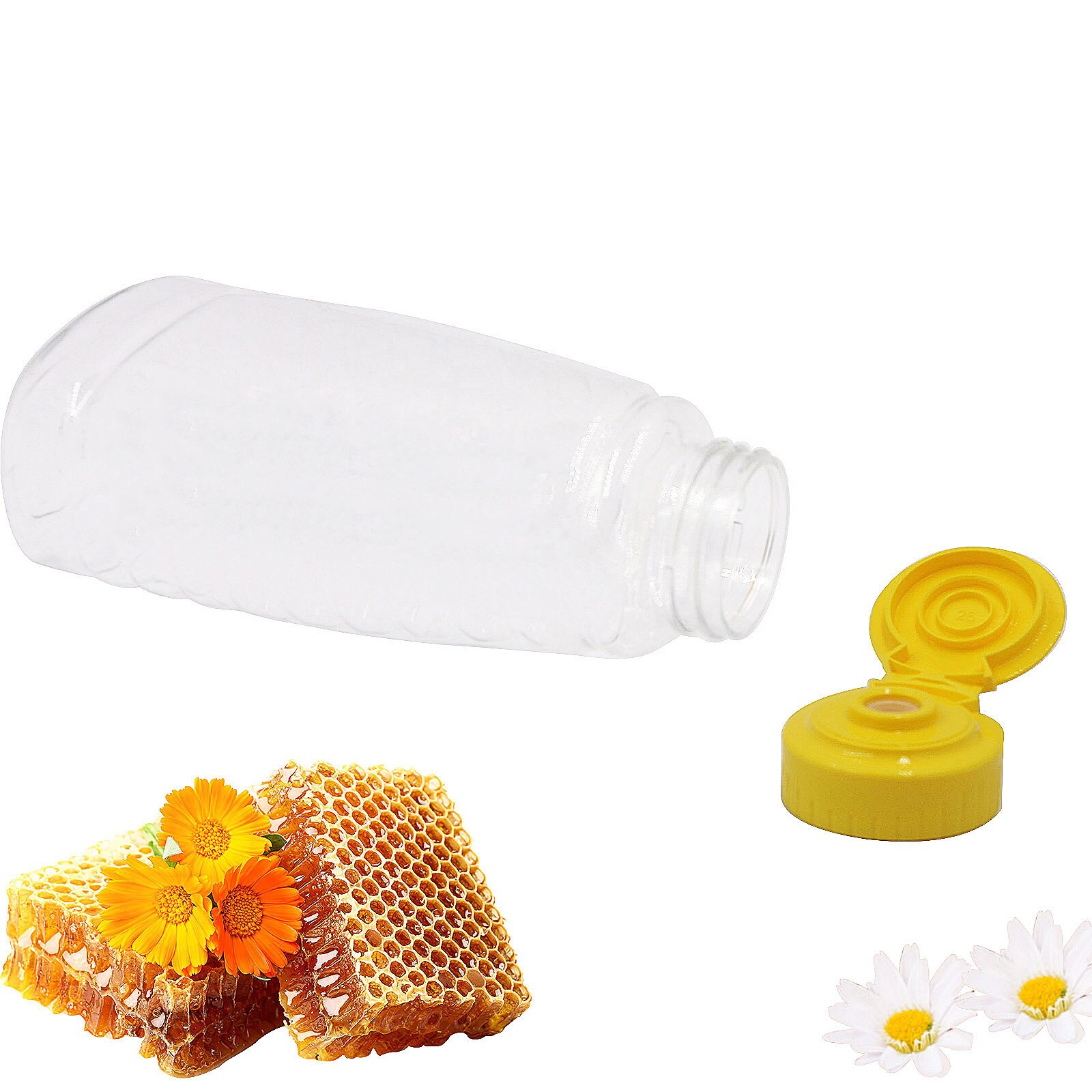 500g Honig Flasche transparent Verdickt Kunststoff Flasche Tragbare Honig quetschen Flasche Marmelade Ketchup sub-Flasche: Ursprünglich Titel