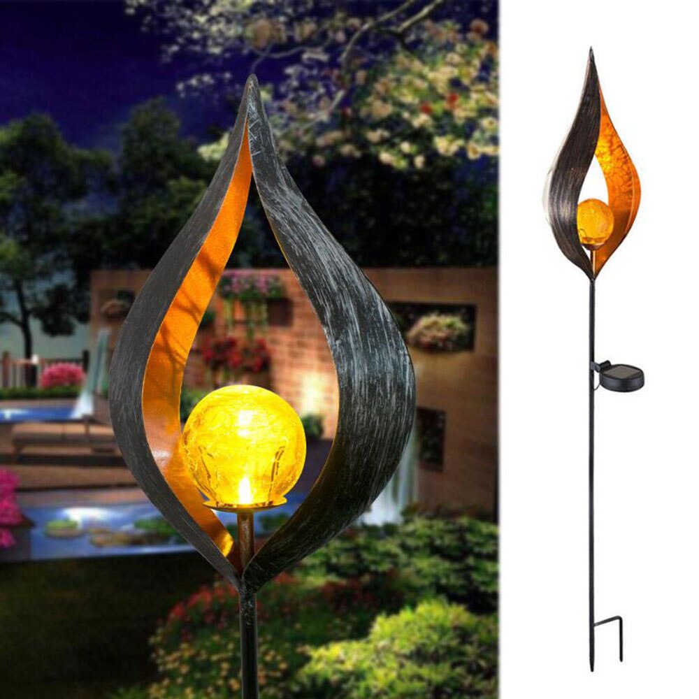 Ledet sol flamme lys metal led haven lys flamme effekt lampe vandtæt udendørs lys landskab lys sol dekorativt lys: Stil 2
