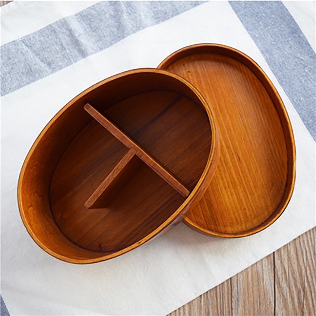 Wooden Lunch Box Japanese Style 700ml Tableware Bento Environmental Portable Dinnerware Picnic Food Storage Container Foodbox