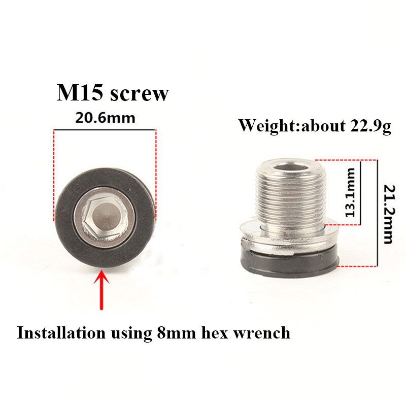 Tornillo de manivela M12/M15 para bicicleta, eje de soporte inferior para bicis de montaña y carretera, juego de bielas, tornillo de fijación, 1 ud.