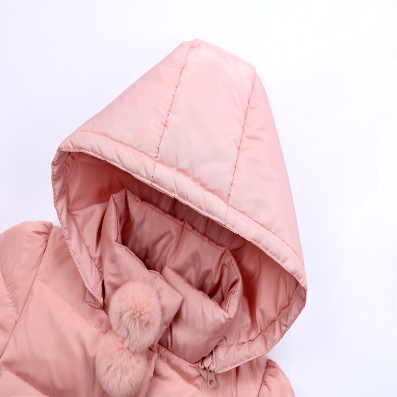 Winter Warm Duck Down Jacket Thick Baby Child Girl Kids Hoody Long Outerwear Parkas & Coat For Girls 100-160 cm