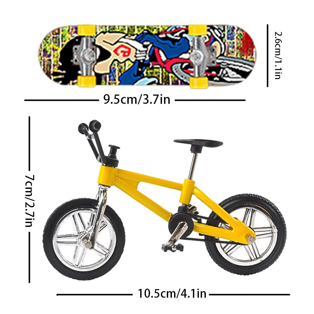 Mini Finger Skateboards And Bikes Set Finger Toys Fingerboards With Replacement Wheels Tools For Children