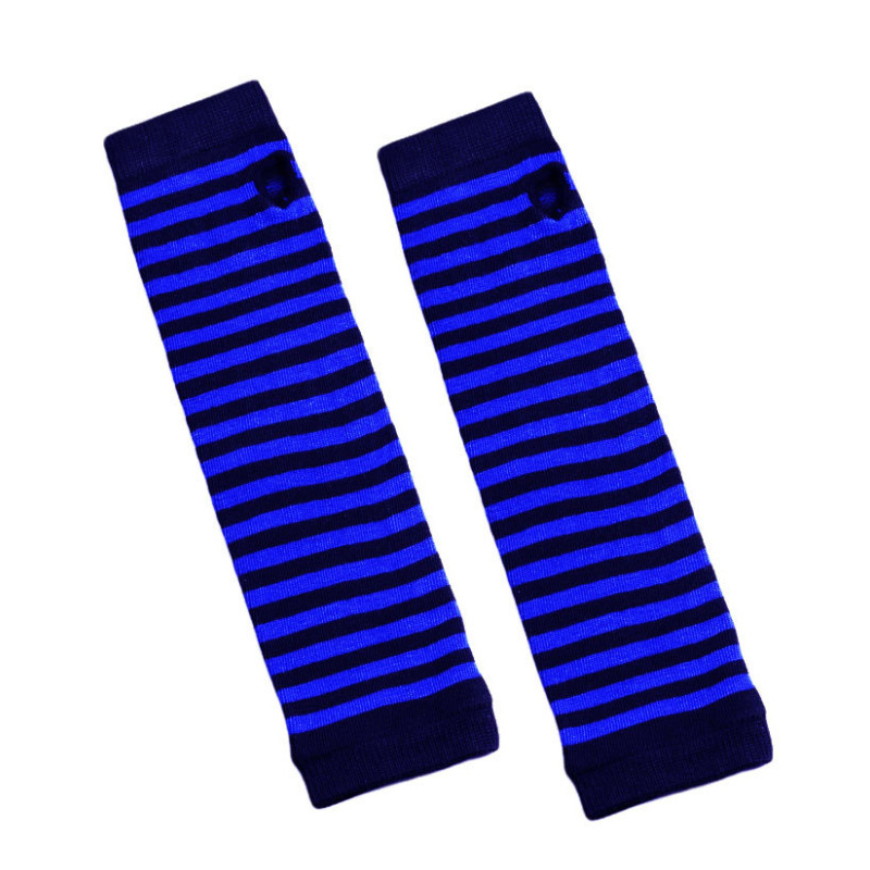 Guanti al gomito a righe da donna alla moda Guanti lunghi senza dita lavorati a maglia più caldi Guanti al gomito Accessori natalizi Regalo: Rosso