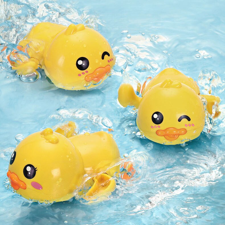 Summer Bathroom Bath Shower Baby Clockwork Swimming Children Play Water Cute Little Duck Bathing Bathtub Toys For Kid