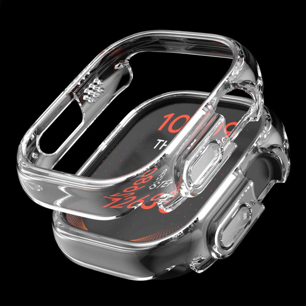 Hoesje Voor Apple Watch Ultra 2 49Mm 9 8 7 45Mm 41Mm Harde Pc Beschermhoes Holle Frame Iwatch Serie 6 Se 5 4 4 44Mm 42Mm 40Mm: Translucent / 4-6.9 Inches