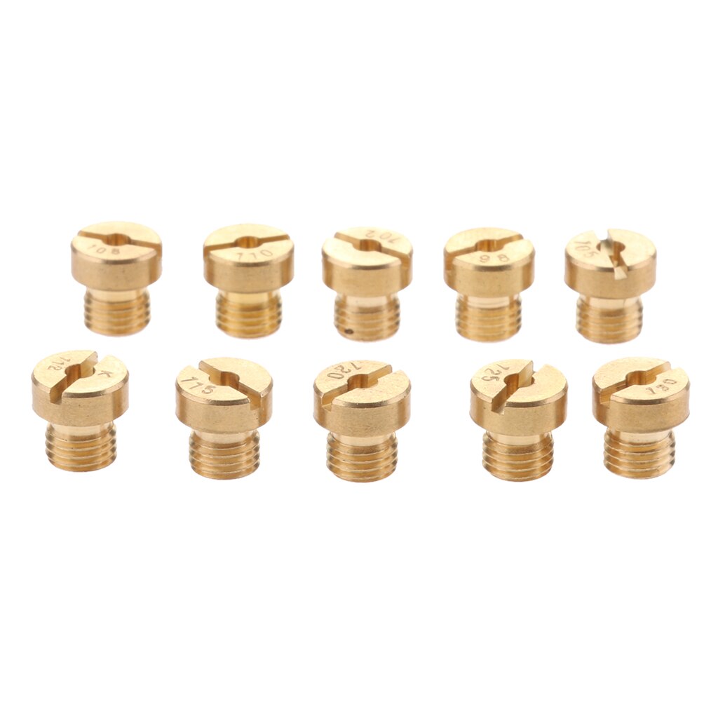 10x M6 Thread Main Jets for Keihin OKO PE PWK Carburetor 98 102 105 108 110 112 115 120 125 130