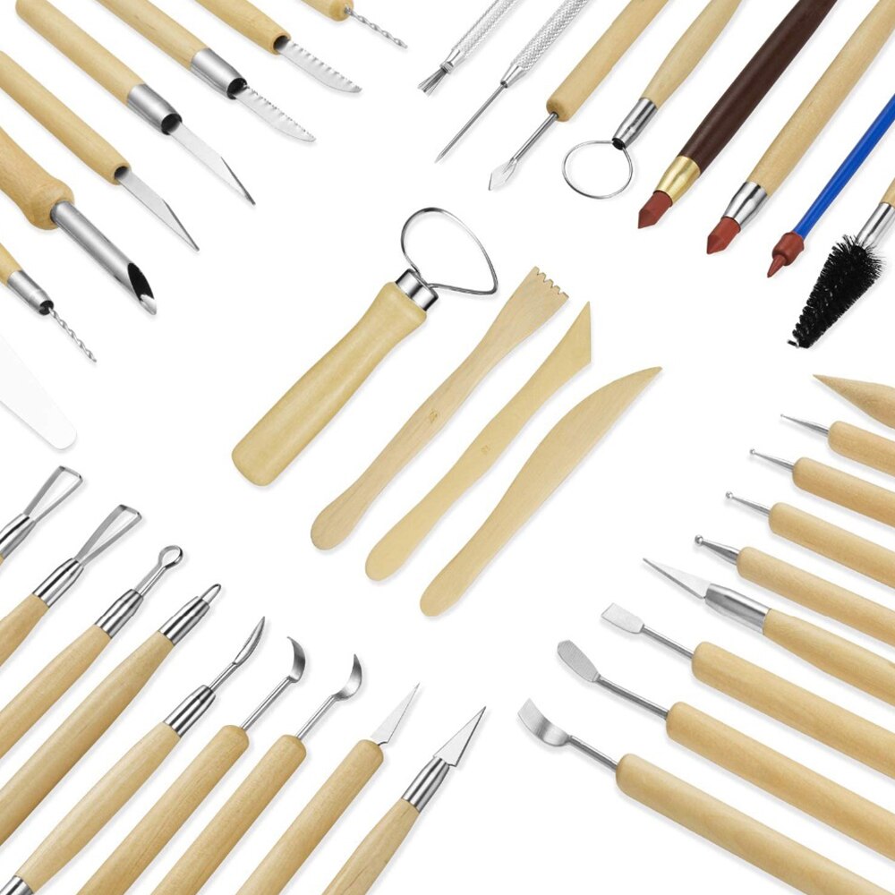 52/51/43/42 pcs Clay Sculpting Kit Clay Sculpting Sculpt Tool Wooden Handle Modeling Clay Tools set