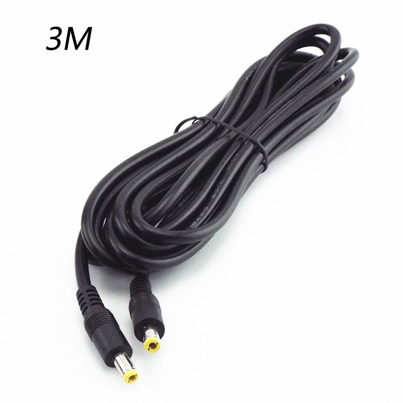 Connecteur de câble d'alimentation 12V, 5.5MM x 0.5 MM, 1.5m alimentation pour ordinateur portable M 3m DC mâle à mâle, câble d'extension pour pc