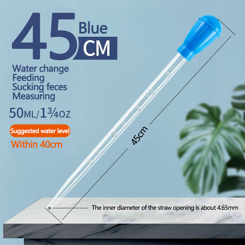 Lengthen Pipettes Cleaner Simple Cleaning Tool for Aquarium Water Changer Aquarium siphon fish tank vacuum cleaner 29cm 45cm: green