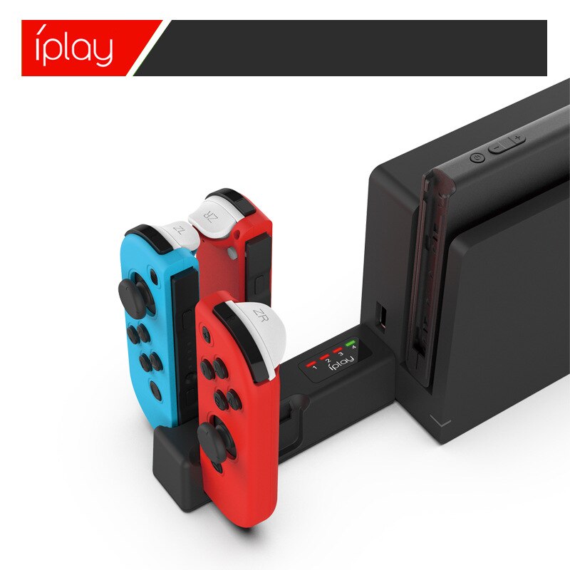 Mini Draagbare Oplader Dock Station Stand Met Led Indicator Voor Nintendo Switch Vreugde-Con 4 In 1 Laders