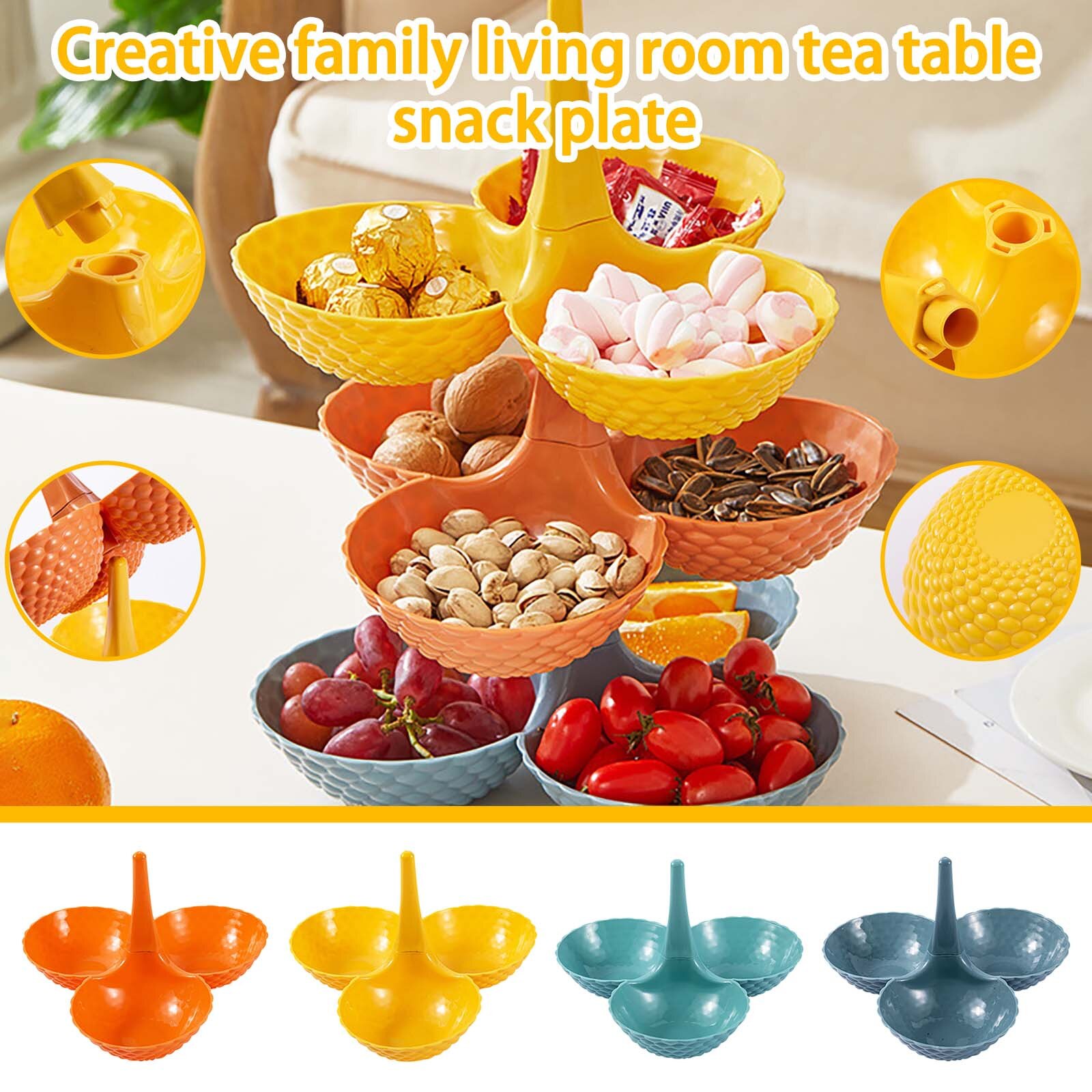 Multi-layer Snack Tray Fruit Bowl Storage Box 1pc Modern Living Room Household Multi-layer Snack Tray Fruit Basket#G