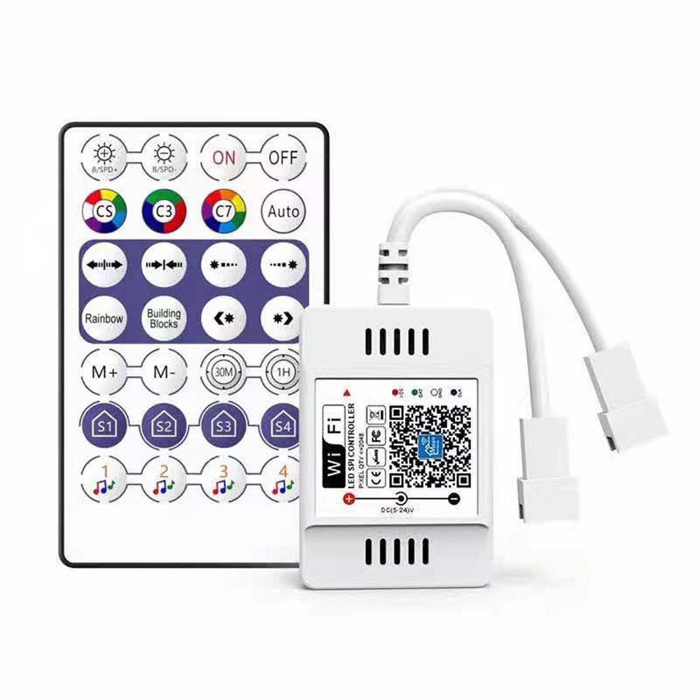 Magic Home LED SPI Controller Addressable 2048 Pixel 28keys Remote Wifi Voice Controller For WS2811 SK6812 WS2812B LED Strip