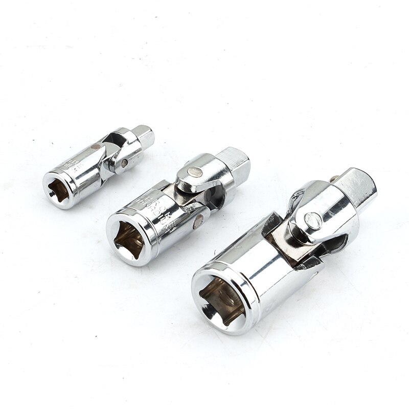 Universal Joint Set Socket Ratchet Wrench Adapter 1/4" 3/8" 1/2" Extension Bar Adapter Crv Steel