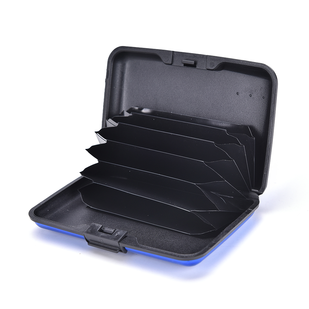Aluminium kvinder skinnende metal kortholder box kortholdere & note hold kort vandtæt kreditkort id holder etui