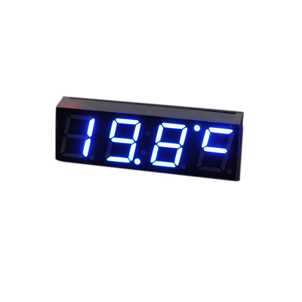 Auto Elektrische Klok Digitale Timer Led Temperatuur Auto Vervangende Onderdelen Thermometer Voltmeter Led Display Groen Blauw Rood Licht: Blauw