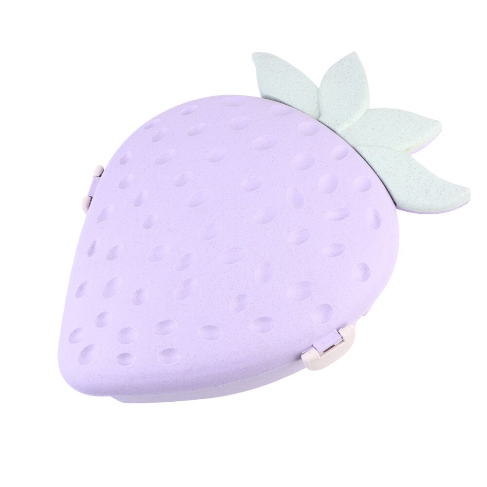 Tarwe Stro Fruit Verdeeld Plaat Aardbei Gedroogd Fruit Snack Tray Noten Snoep Opbergdoos Met Deksel): Purple