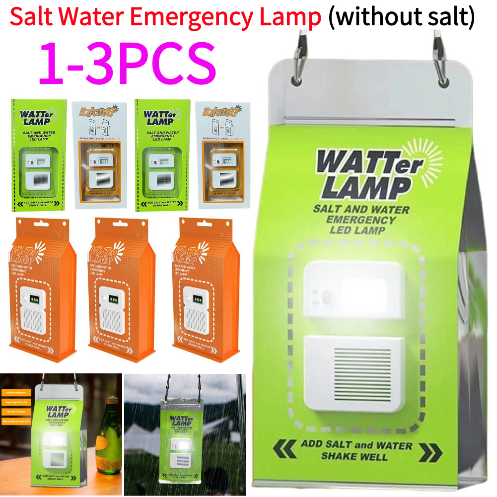 Lámpara LED portátil de agua salada para exteriores, lámpara de emergencia reutilizable para pesca nocturna, ahorro de energía, suministros de viaje