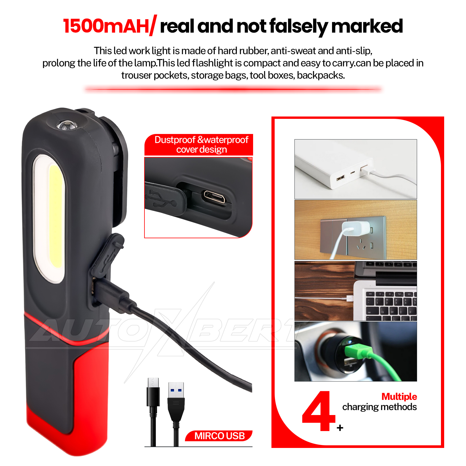 Autodetaillering Gereedschap Autolak Afwerking Lamp 2400mAh Scan Swirl Magnetische handgreep Multifunctionele autoreparatie Werklampen Oplaadbaar