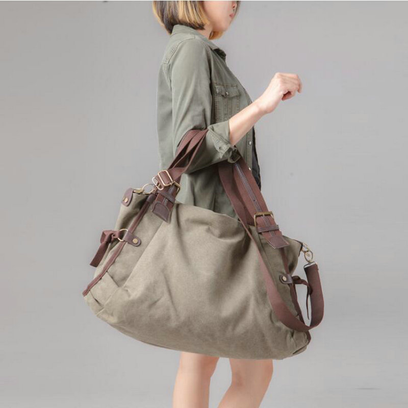 Frauen Reisetasche Hand Gepäck Tasche Männer crossbody Duffle Tasche Tote Wochenende Tasche Übernachtung Leinwand Tragen Auf Große Kapazität Tasche a43-05: A43-05 GREEN