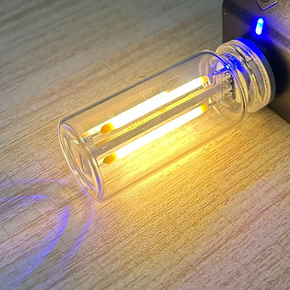 Bombilla LED USB con filamento en espiral, atenuación táctil, 5V, bombillas LED Retro, luz nocturna de 1W, iluminación LED decorativa incandescente para acampar, 1 ud.: Multicolor
