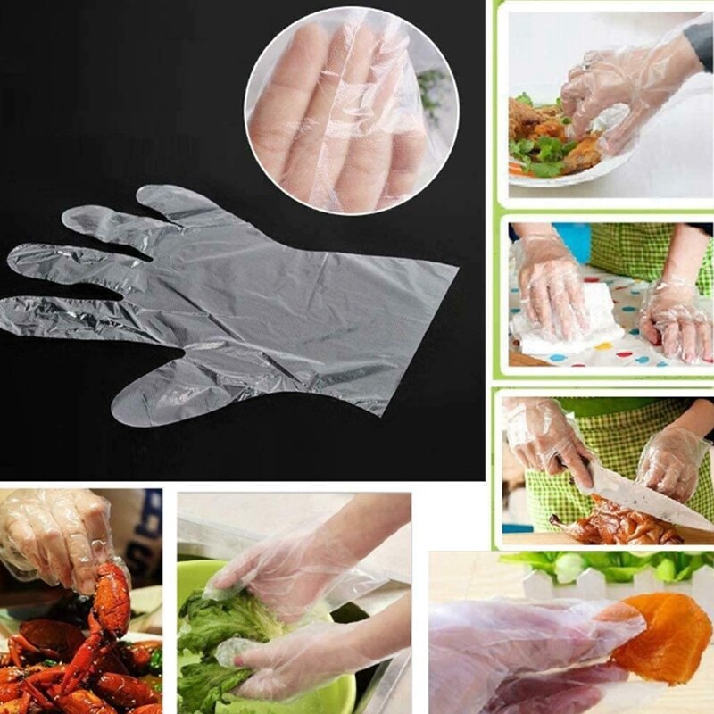 2000 Stuks Wegwerp Handschoenen Eenmalige Plastic Handschoen Clear Wegwerp Voedsel Handschoenen Schoonmaken Handschoenen