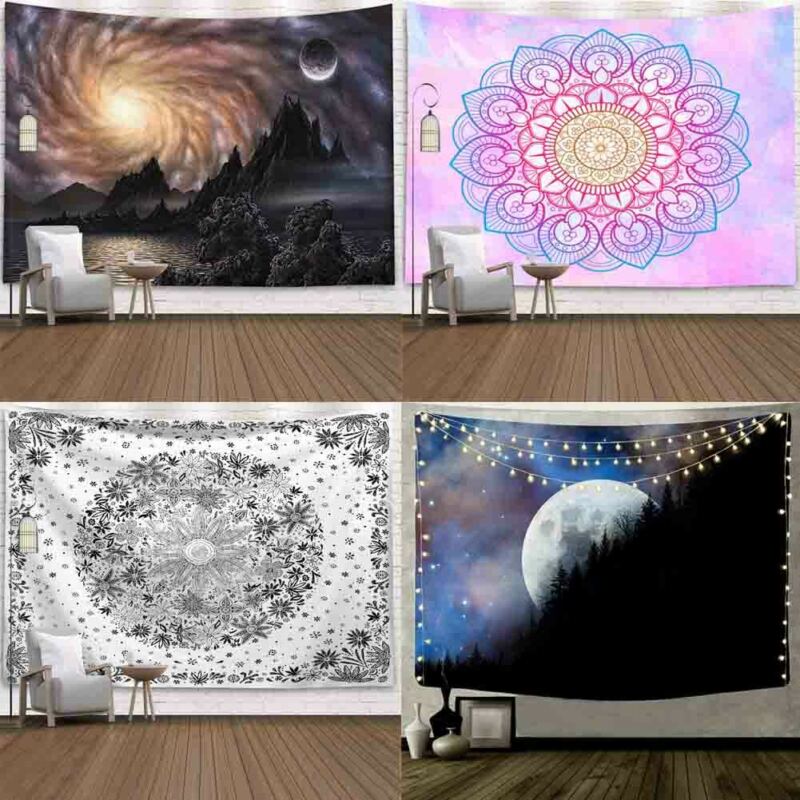 Tapestry Mandala Wall Hanging Boho Cotton Poster Twin Queen Tapestry Home Decor