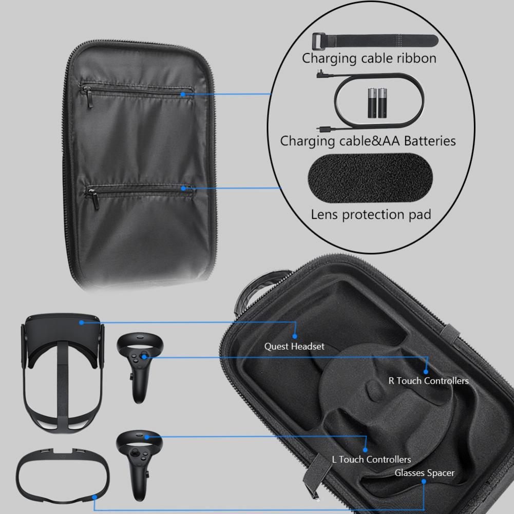 Hight Lagerung Fall Schutz Tasche VR Gläser Organizer für Oculus Quest Alle-in-one VR Lagerung Tasche: Red