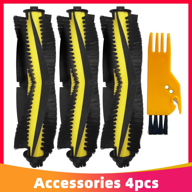 Roller Brush Spin Brushes Strainer Filter Mop Cloth for Chuwi iLife V7 / V7s / V7s Pro V7s Plus Robot Vacuum Cleaner Spare Part: 3 Main Brush
